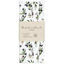 Grätz Verlag Geschirrtuch 100% Baumwolle, Geschenkidee, Küchen Accessoire, Motiv, Geschenk, Küche, Kochen, Grillen (Oliven)