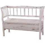 MCW Sitzbank H207 Staufach Shabby-Look Weiß Shabby