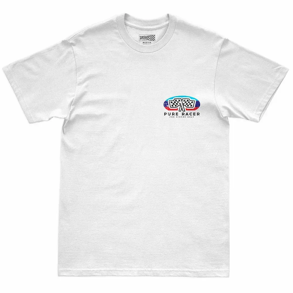 Pure Racer Flag Patch Kurzarm-t-shirt - White - XL
