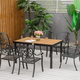 Outsunny Gartentisch 140 x 90 x 74 cm Grau