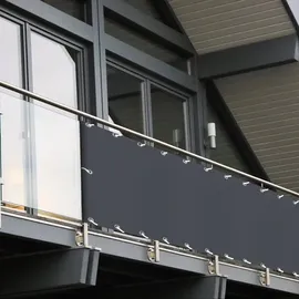 casa pura PVC Balkonsichtschutz 90 x 600 cm grau