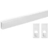 Gedotec Kleiderstange Schrank 100cm oval aus Aluminium | 1 Set Kleiderstange Wandmontage Weiß | DESIGN EDGE | Schrankstange 30 x 18 mm | mit 2x Halterung und Schrauben | Schrankrohr 1000mm