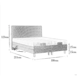 V6 Boxspringbett 209E 140 x 200 cm Beige