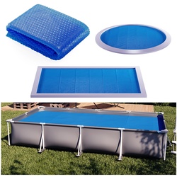 OK-Living Eckige Solarfolie Pool blau, Solarabdeckplane 450x220 cm