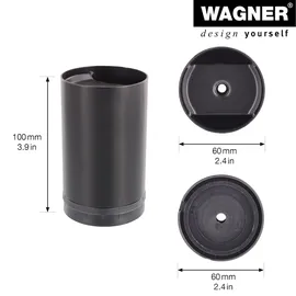 Wagner Möbelbein/Systemrohr TENO - Ø 60 x 100 mm, individuell kombinierbar, Stahl, schwarz, Tragkraft 50 kg - 12301701