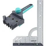 WOLFCRAFT Projekt-Set "Messen und Dübeln" - 8655000-2 clevere Helfer für Dübelverbindungen - Meisterdüber und Universalwinkel - für Möbelbau 300 mm Skala Metallausführung