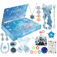 ZONEWD Adventskalender Mädchen 24 Tage Countdown Weihnachtskalender Prinzessin Schmuck Charm Bracelet Beaded Making Kit, Mädchen