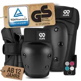 99flips Inliner Schoner Erwachsene mit GS [6er Set] DIVE - M in Schwarz - Schoner Inliner Damen schützer erwachsene - Knieschoner Kinder 12 Jahre protektoren Skateboard