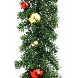 vidaXL Weihnachtsgirlande Geschmückt mit Kugeln und LED-Lichtern 10 m