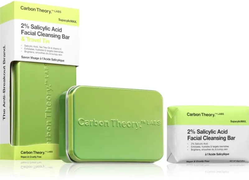 Carbon Theory Supacylic Max Facial Cleansing Bar Reinigungsseife für das Gesicht mit Salicylsäure 80 g