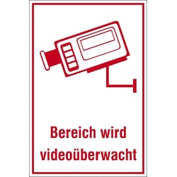 SafetyMarking® Hinweisschild Bereich wird videoüberwacht 20 cm x 30 cm