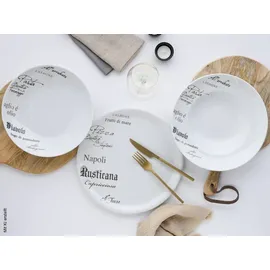 CreaTable Pizzateller Europa Gustoso 33 cm 4er Set weiß