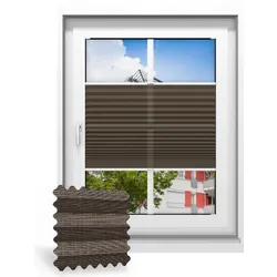 Plissee ohne Bohren nach Maß, Schokolade 131060, 30 x 80 cm, Plissee individuell maßangefertigt