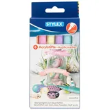 Stylex Acrylstifte 6 St. Mint/Orange/Pink/Hellgelb/Hellorange/Hellblau