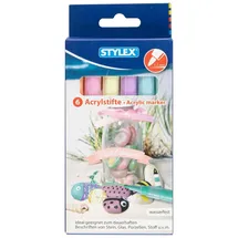 Stylex Acrylstifte 6 St. Mint/Orange/Pink/Hellgelb/Hellorange/Hellblau