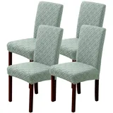 LANSHENG Stuhlhussen 4er Set, Stretch Stuhlhussen Schwingstühle, Abnehmbarer Waschbarer Stuhlbezug für Esszimmer, Küche, Hotel (4er Set, Salbei Grün)