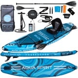 AQUA SPIRIT SUP Aufblasbares Stand-Up Paddle Board 2024 | 320x81x15cm | Kompletter Kajak-Umbausatz mit Paddel, Rucksack, Pumpe und weiterem Zubehör | Erwachsene Anfänger/Experten | 2 Jahre Garantie