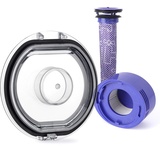 bluedeer - V8 V7 Staubbehälter Deckel Ersatz für Dyson Staubsauger Staubeimer Abdeckung Ersatzteile mit hepa Nachmotorfilter & Vorfilter