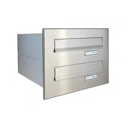 2er Edelstahl Mauerdurchwurf Briefkastenanlage - B-04