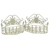 Wandregal Metallregal Blumenregal in Shabby Chic weiß 2er Set im antiken Stil -11414-
