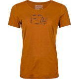 Ortovox Damen 120 Cool Tec Leaf Logo T-Shirt, braun,