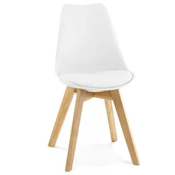 Moderner Esstisch Stuhl aus Holz mit Kunststoffpolsterung | Ergonomischer Sitzgelegenheit mit Polyurethanpolsterung | Grau | Kadima Design