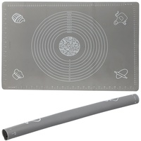KADAX Silikonmatte mit Non-Stick-Oberfläche, Rutschfeste Teigmatte mit Messung, Ausrollmatte, Antihafte Backunterlage, Backmatte, Silikonbackmatte (65x45cm)