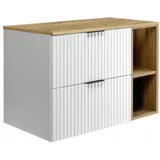 rodan fabryka mebli Waschbeckenunterschrank 80 x 57 cm Weiß/Gold