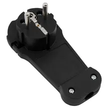 McPower Schutzkontakt-Winkelstecker, extra flach, Handgriff, Zugentlastung, schwarz