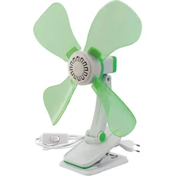 Euro Trail Faltbarer Ventilator mit Klammer 12V grün