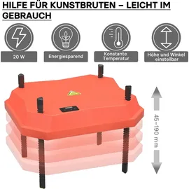 fudajo Küken-Wärmeplatte 25 x 30 cm rot/schwarz