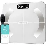 HEALTHKEEP Intelligente Körperfettwaage mit 13 Körperzusammensetzungs-Messwerten, Intelligente Digitale Personenwaage Kompatibel mit iOS und Android, Max. 400 lb/180 kg, 26 × 26 cm