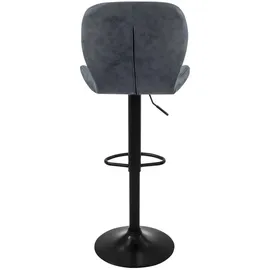 ML-Design Barhocker 2er Set aus Kunstleder, Anthrazit, mit Rückenlehne Fußstütze,