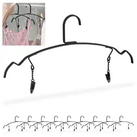 Relaxdays 40 x Kleiderbügel, mit Klammern, schwarz