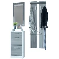 Vladon Garderobe, Anthrazit, Holzwerkstoff, 140x200x23 cm, Garderobe, Garderoben-Sets &
