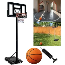 Costway Basketballständer höhenverstellbar, Basketballkorb mit Ständer, Basketballanlage rollbar, Korbanlage gee... - Schwarz/Rot