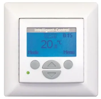 Zewotherm 11330011 Digitales Unterputz-Thermostat, max. 3.600 Watt, einfacher 4-Tasten-Bedienung, Temperaturbereich +5 / +40 °C, inkl. Bodenfühler, weiß