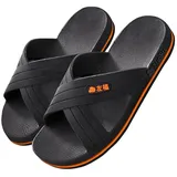 Nogkdyc Hausschuhe Herren Sommer Männerschuhe Extra Große Schuhe Für Hausschuhe Badezimmer Extra Großer Slip-Pantoffeln Dicke Sohle-Kee-Resistente Hausschuhe-Schwarz-48 - 48 EU