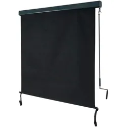 Mendler Vertikalmarkise HWC-F42, Senkrechtmarkise Sichtschutz Außenrollo Rollo, UV-Schutz 50 Stoff ~ 250x140cm, schwarz