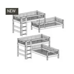 Flexa Classic mittelhohes Kombibett mit Senkrechter Leiter