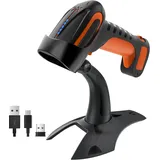 Tera Pro Barcodescanner QR 2D 1D Bluetooth Kabellos 2,4G USB-C 2500mAh Ständer 8100 Orange