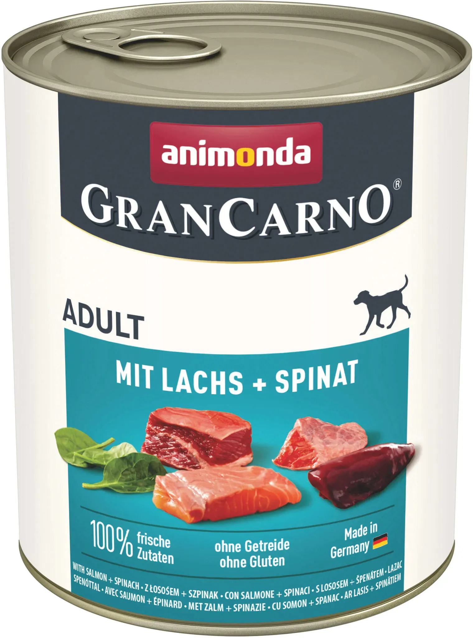 animonda Hunde-Nassfutter GranCarno Adult mit Lachs + Spinat