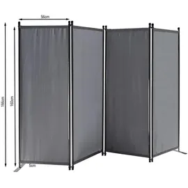 Quick Star Paravent 4 Teilig 165 x 220 cm Sonnen- - Sichtschutz Stellwand Faltbar Rubinrot