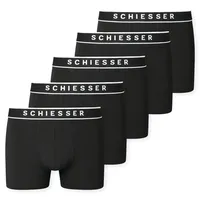SCHIESSER Herren Boxershorts, 5er Pack - 95/5 Unterhose, Logobund Schwarz XL