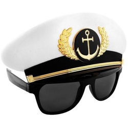 Sun Staches Kostüm Partybrille Kapitän, Lustige Brille für lustige Leute weiß