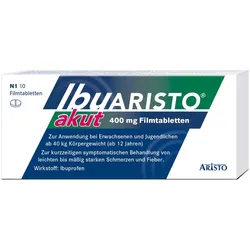 Ibuprofen Ibuaristo akut 400 mg Filmtabletten gegen Schmerzen