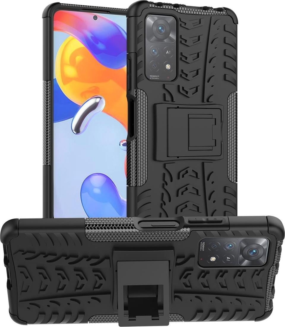 König Design Hülle Handy Schutz für Xiaomi Redmi Note 11 Pro Case Cover Bumper Etuis Halter (Xiaomi Redmi Note 11 Pro+ 5G, Xiaomi Redmi Note 11 Pro), Smartphone Hülle, Schwarz