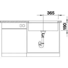 Blanco Subline 700-U links Einbauspüle Silgranit softweiß Handbetätigung 800 x 500 mm