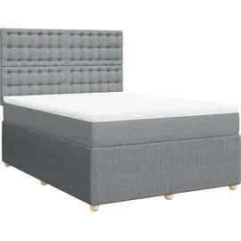 vidaXL Boxspringbett 140 x 200 cm Hellgrau