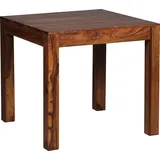 WOHNLING Esstisch MUMBAI Massivholz Sheesham 80 cm Esszimmer-Tisch Holztisch Design Küchentisch Landhaus-Stil dunkel-braun - Braun